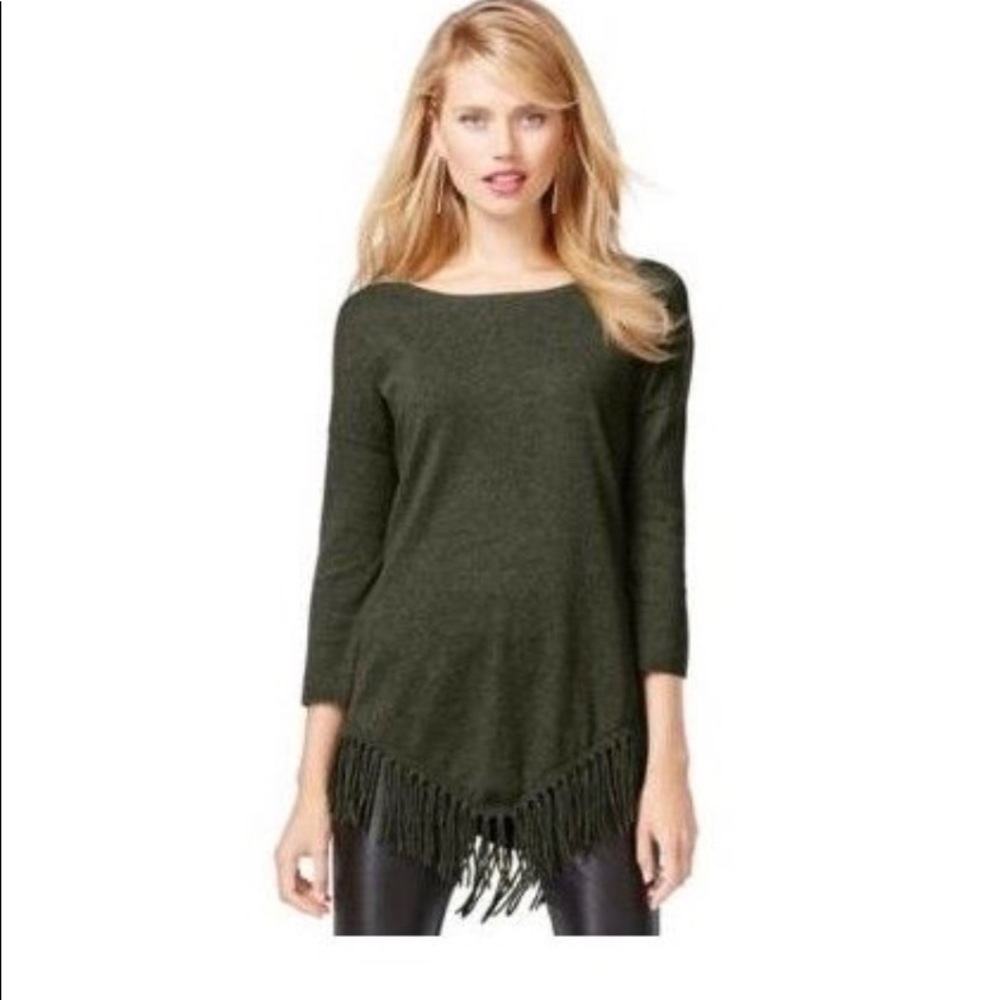 INC sweater top with V-fringe